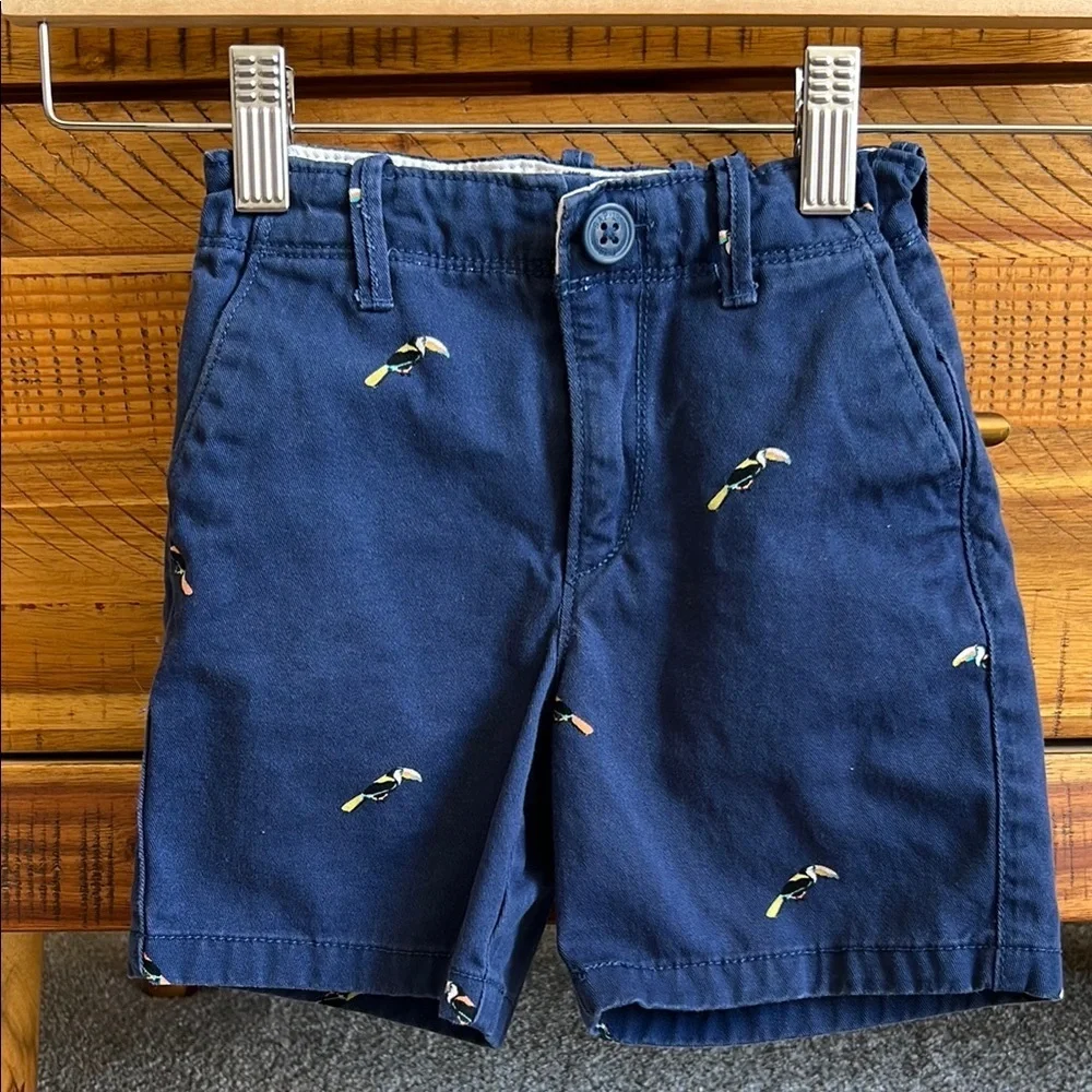 Gap Boys Shorts Navy Blue Shorts with Toucan Print